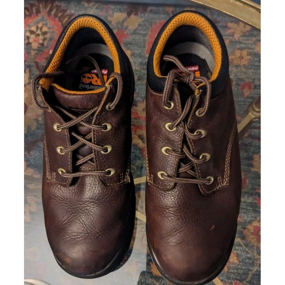 Timberland Pro Titan Brown Leather Shoe-boots Size 10 W Water & Oil Resistant - Picture 10 of 16